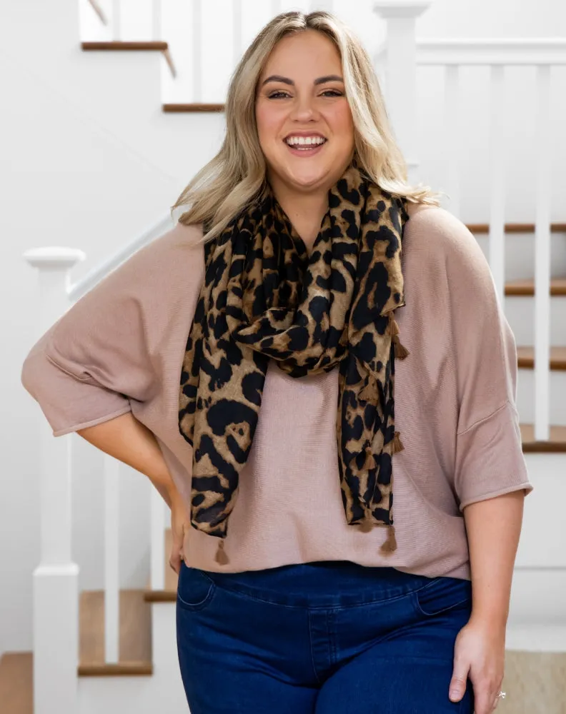 Animal Print Scarf - Brown Tassel sold by Freez product image thumbnail 3