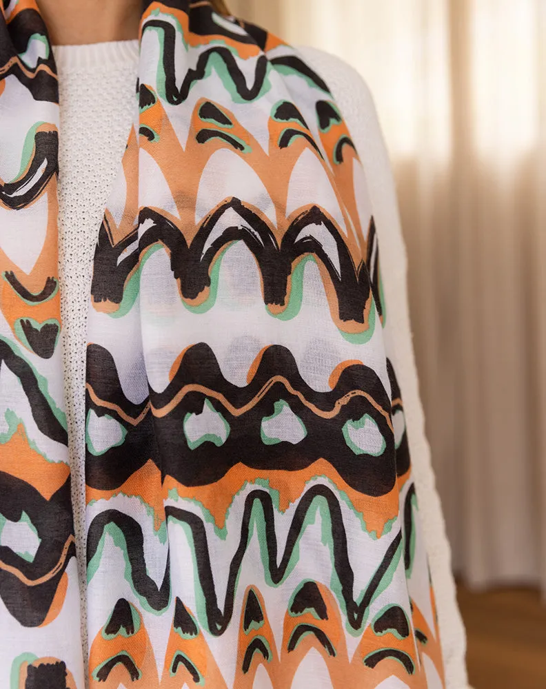 Scarf - Orange/Aqua Multi sold by Freez product image thumbnail 2