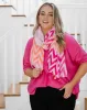 Pink Zig Zag Print Scarf sold by Freez