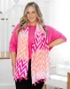 Pink Zig Zag Print Scarf sold by Freez