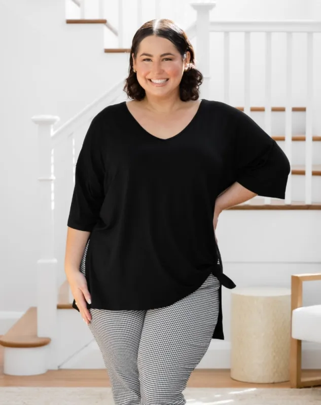 Knot Tee -Black sold by Freez