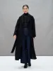 VIRGINIA - Manteau peignoir ceinture à nouer en laine vierge Noir sold by Fete Imperiale