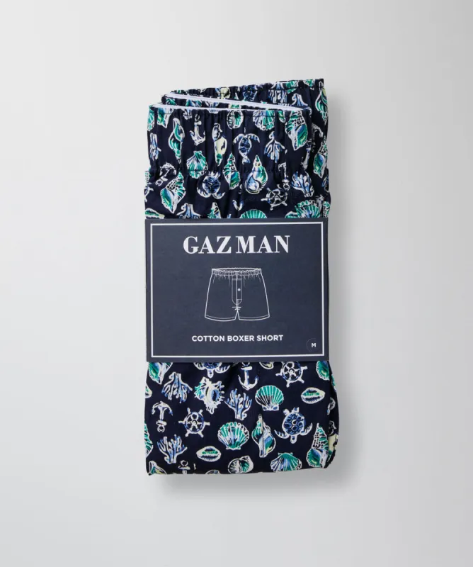 Seashore Print Boxers - Midnight sold by GAZMAN