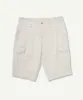 Long Cargo Shorts - Ecru sold by GAZMAN