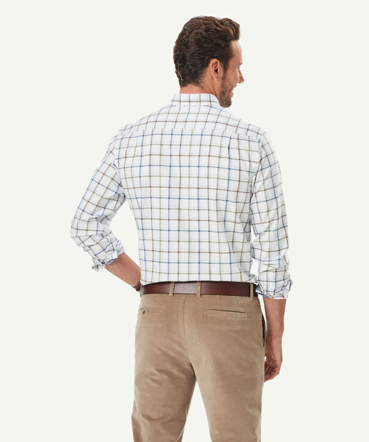 Easy Care Oxford Check Long Sleeve Shirt - White sold by GAZMAN product image thumbnail 3