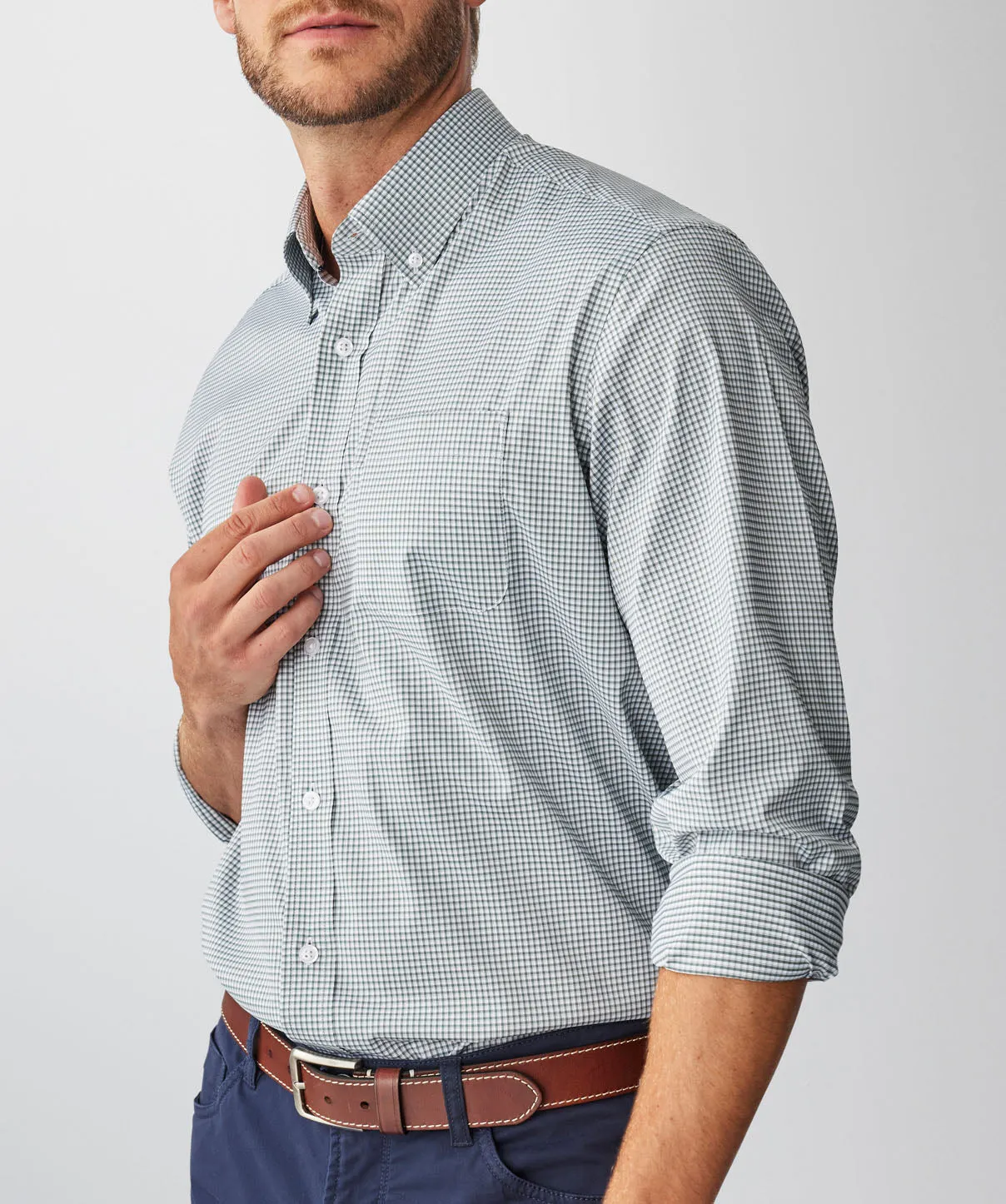 GAZFLEX Performance Check Long Sleeve Shirt - Sage sold by GAZMAN product image thumbnail 4