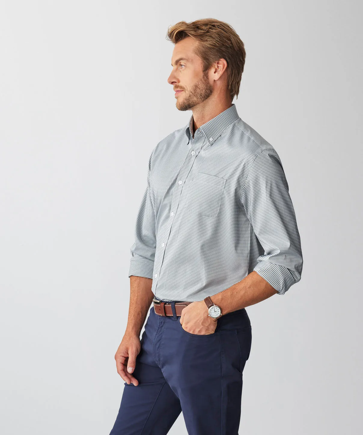 GAZFLEX Performance Check Long Sleeve Shirt - Sage sold by GAZMAN product image thumbnail 5