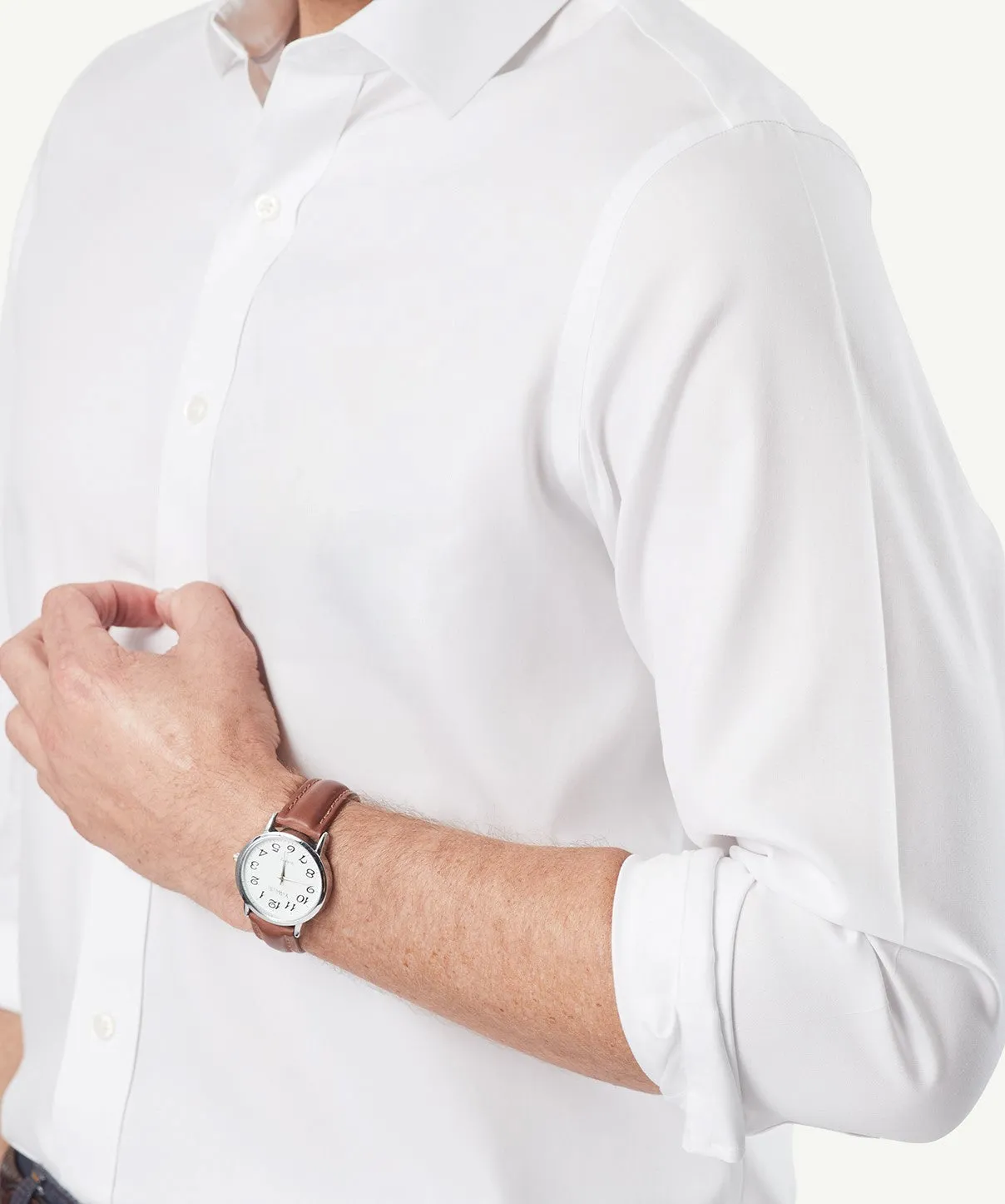 Tailored Easy Care Oxford Long Sleeve Shirt - White sold by GAZMAN product image thumbnail 5