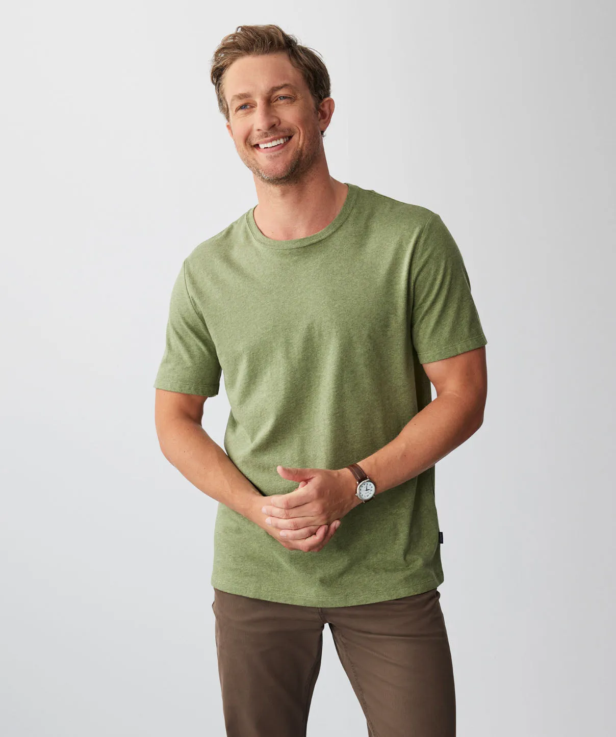Basic Crew Tee - Moss sold by GAZMAN product image thumbnail 3