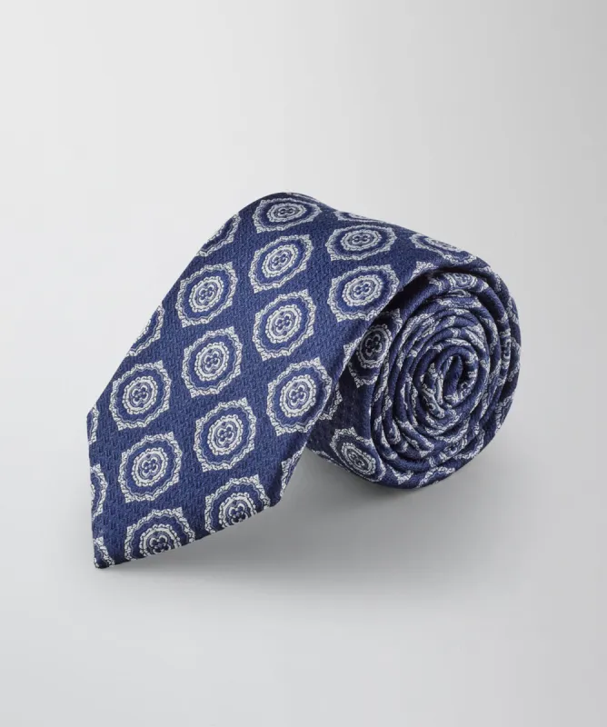 Silk Foulard Tie - Navy sold by GAZMAN