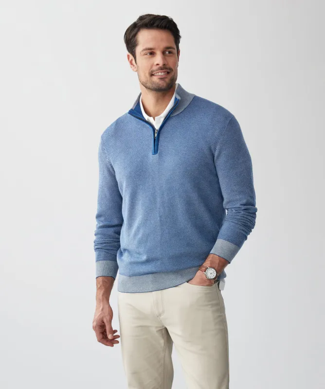 Twill High Flex Half Zip Knit - Ocean sold by GAZMAN