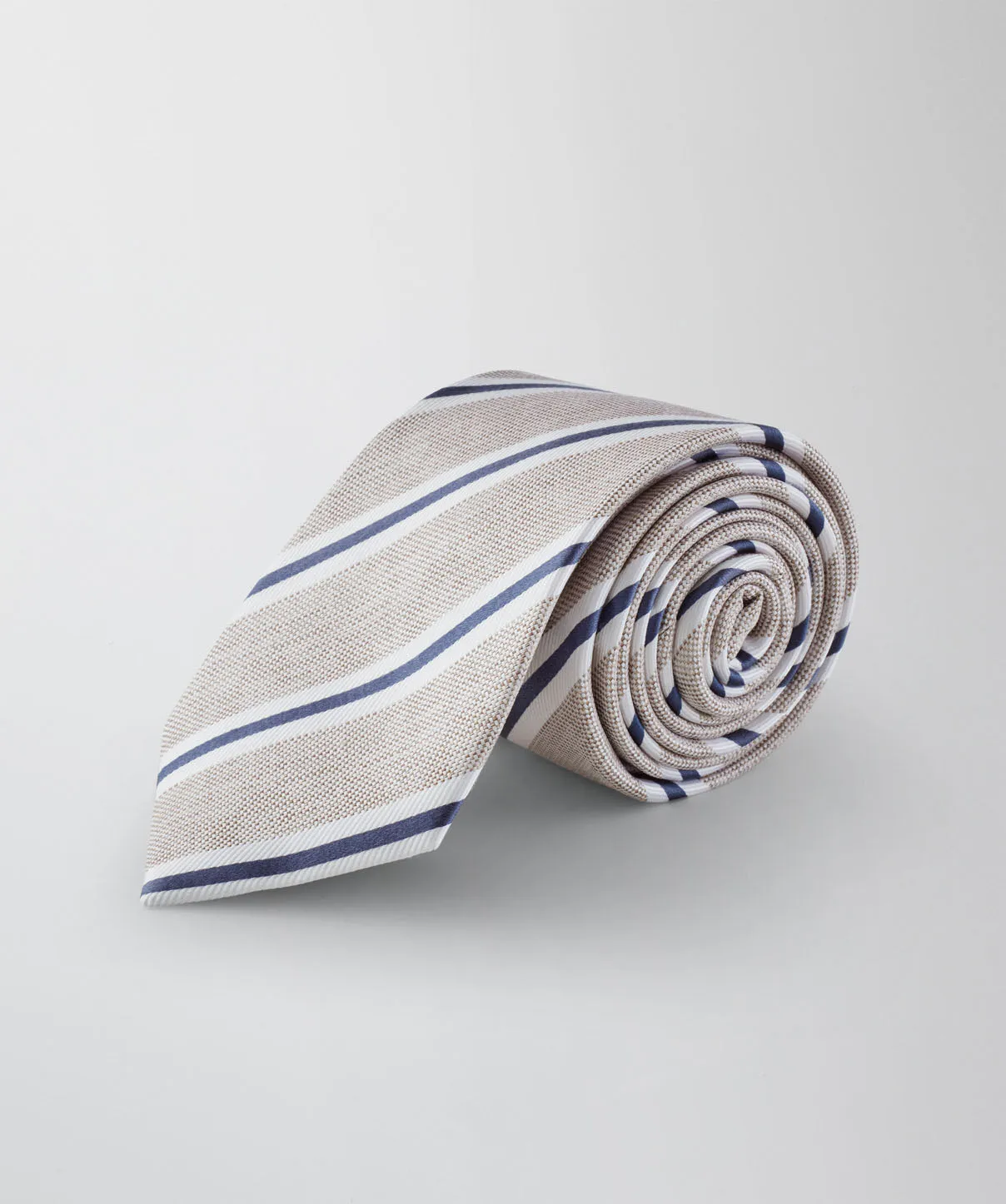 Silk Textured Stripe Tie - Natural sold by GAZMAN