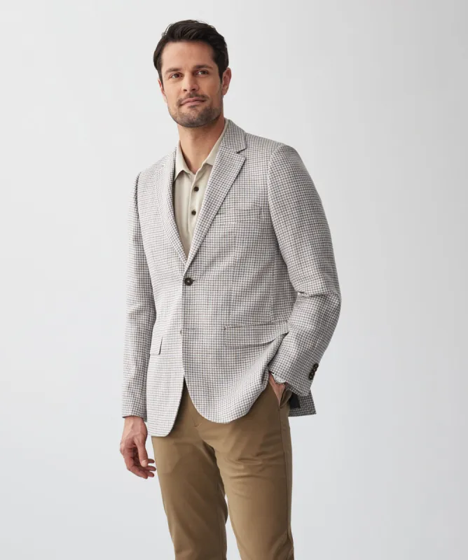 Linen Blend Houndstooth Sports Jacket - Multi Check sold by GAZMAN