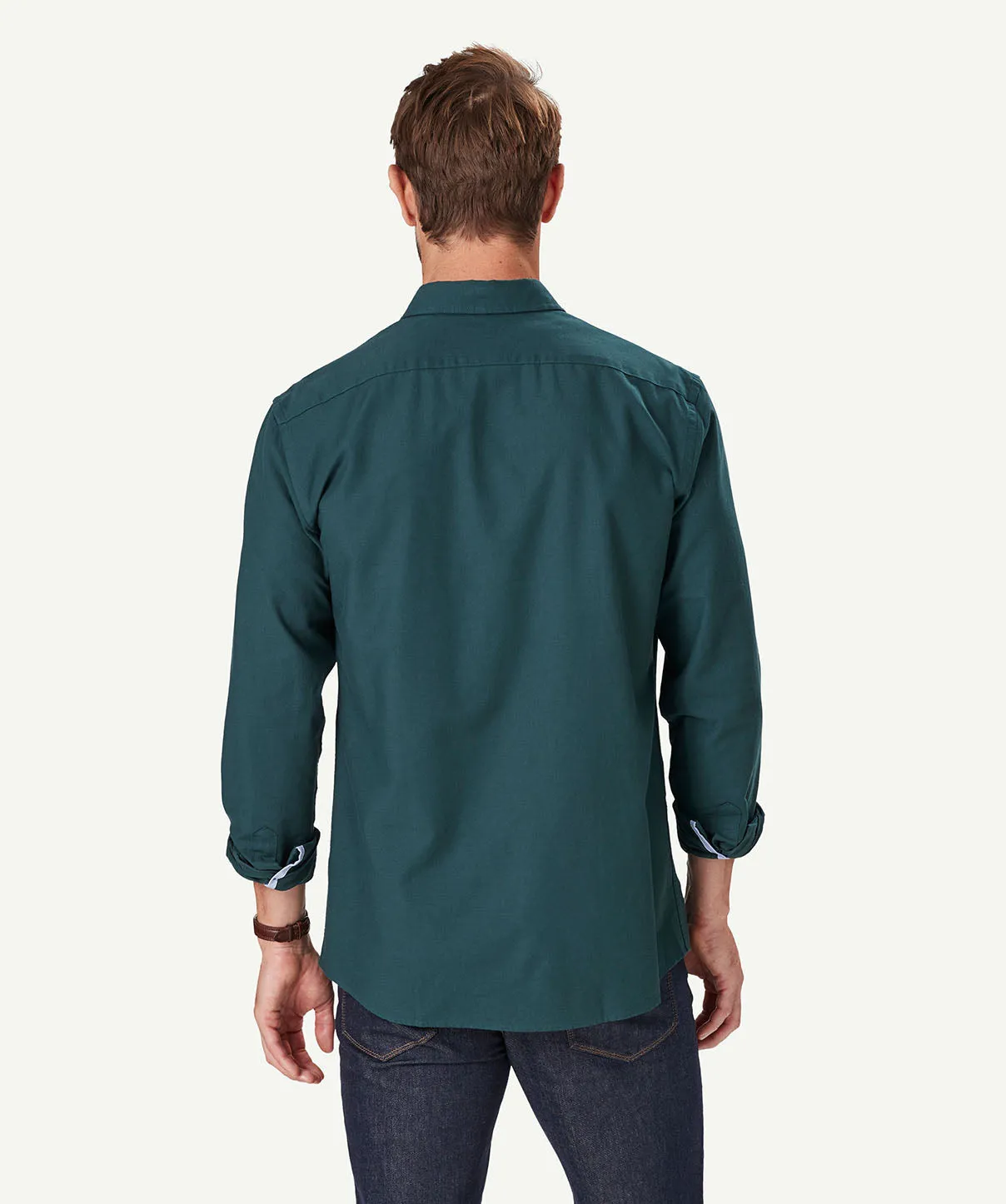 Tailored Casual Oxford Long Sleeve Shirt - Forest sold by GAZMAN product image thumbnail 3