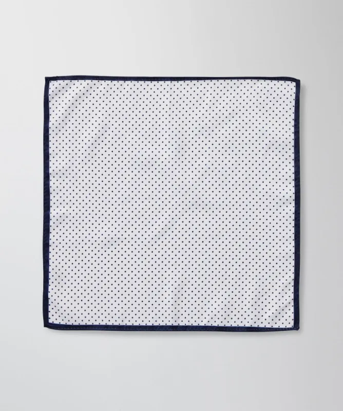 Micro Dot Pocket Square - White sold by GAZMAN
