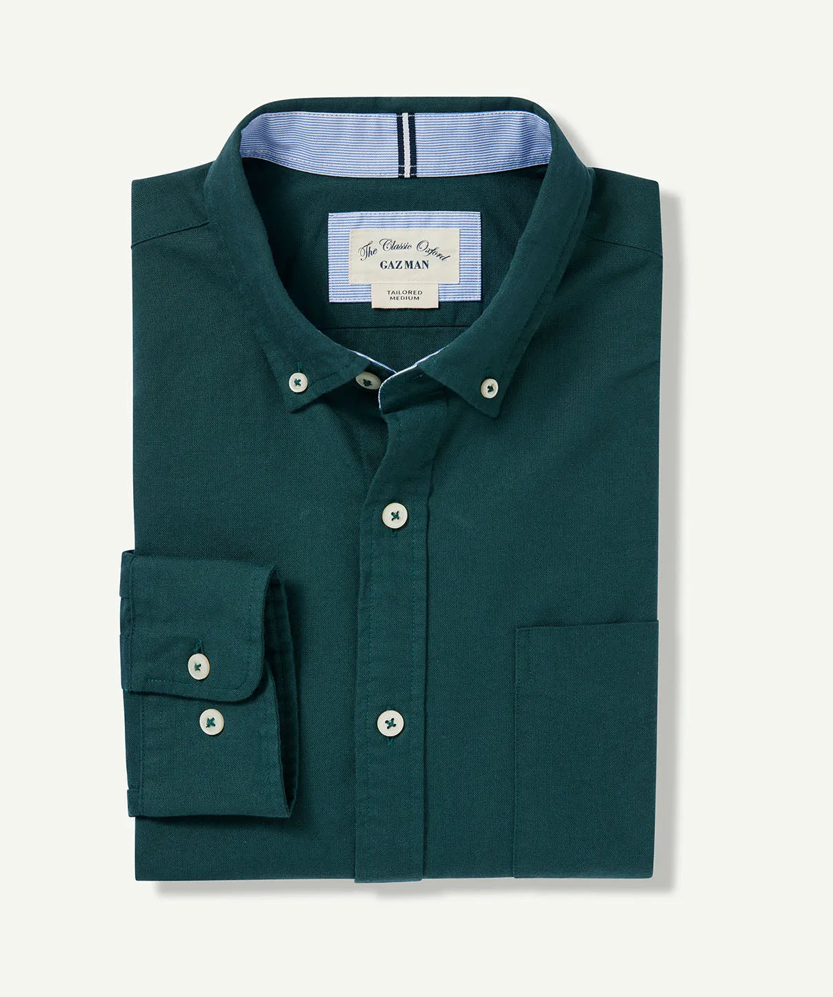 Tailored Casual Oxford Long Sleeve Shirt - Forest sold by GAZMAN product image thumbnail 2