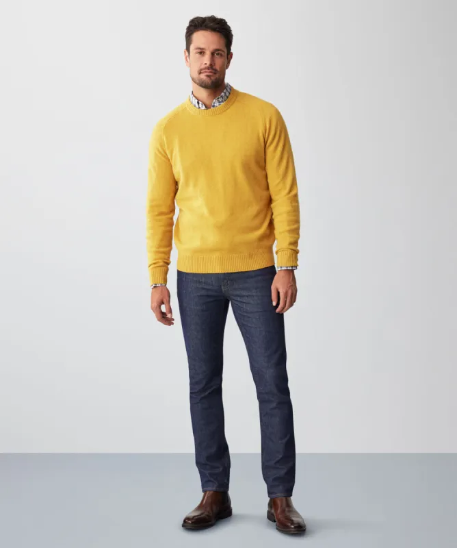 Lambswool Crew Neck Knit - Yellow sold by GAZMAN