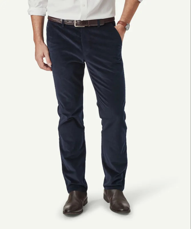 Stretch Fine Cord Pants - Navy sold by GAZMAN