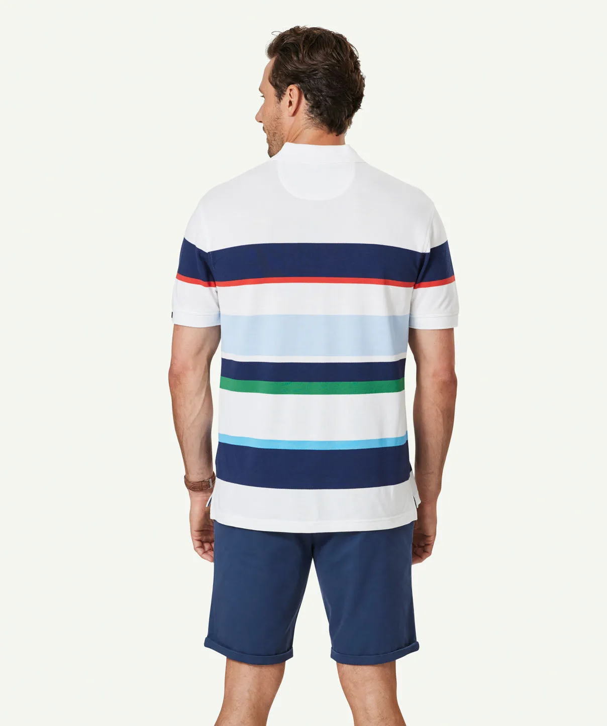 Sporty Stripe Polo - White/Navy sold by GAZMAN product image thumbnail 3