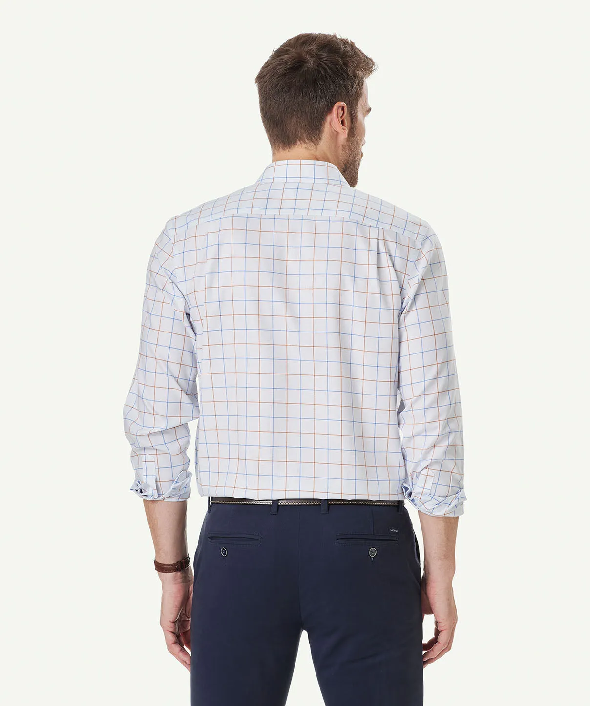 Non-Iron Twill Check Long Sleeve Shirt - Pale Blue sold by GAZMAN product image thumbnail 3