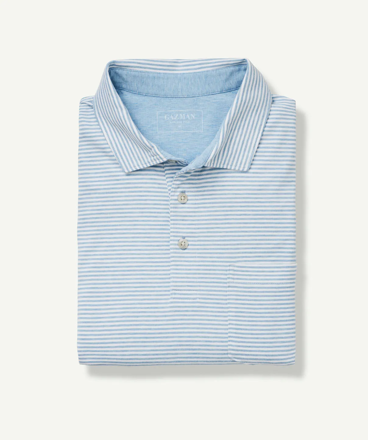 Comfort Stripe Polo - Sky Blue sold by GAZMAN product image thumbnail 2