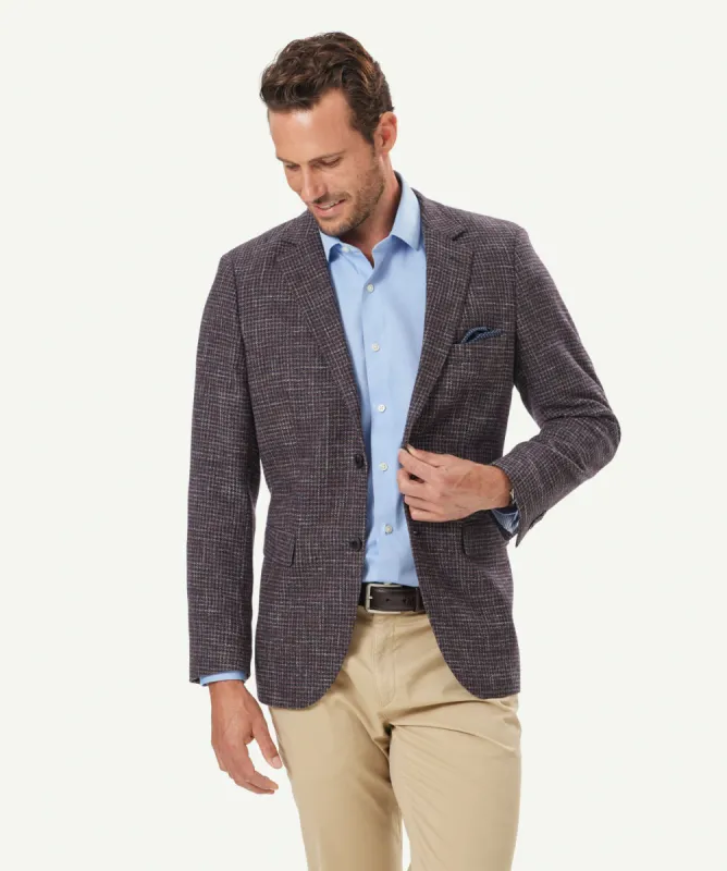 Wool Blend Textured Weave Sports Jacket - Mahogany sold by GAZMAN