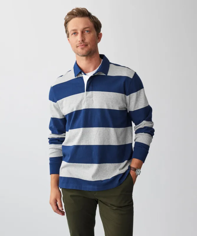 Block Stripe Rugby Jumper - Blue sold by GAZMAN
