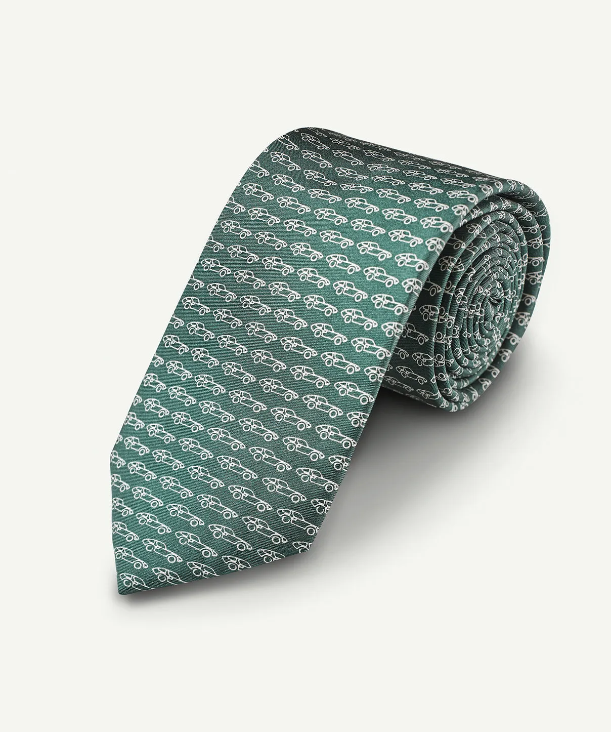 Silk Car Print Tie - Forest sold by GAZMAN