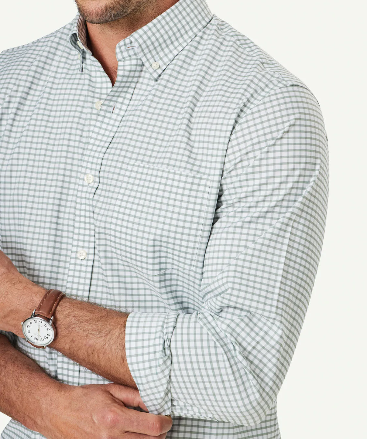 GAZFLEX Performance Check Long Sleeve Shirt - Sage sold by GAZMAN product image thumbnail 3