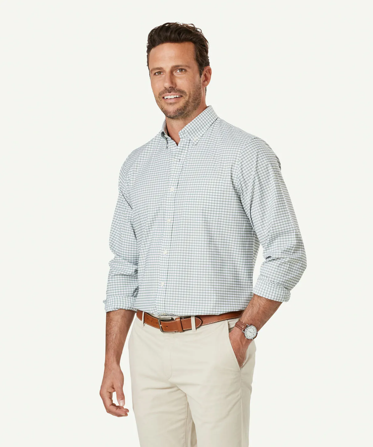 GAZFLEX Performance Check Long Sleeve Shirt - Sage sold by GAZMAN product image thumbnail 5