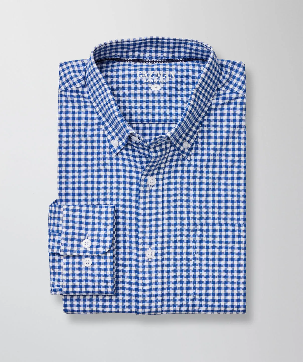 GAZFLEX Performance Gingham Long Sleeve Shirt - Navy sold by GAZMAN product image thumbnail 2