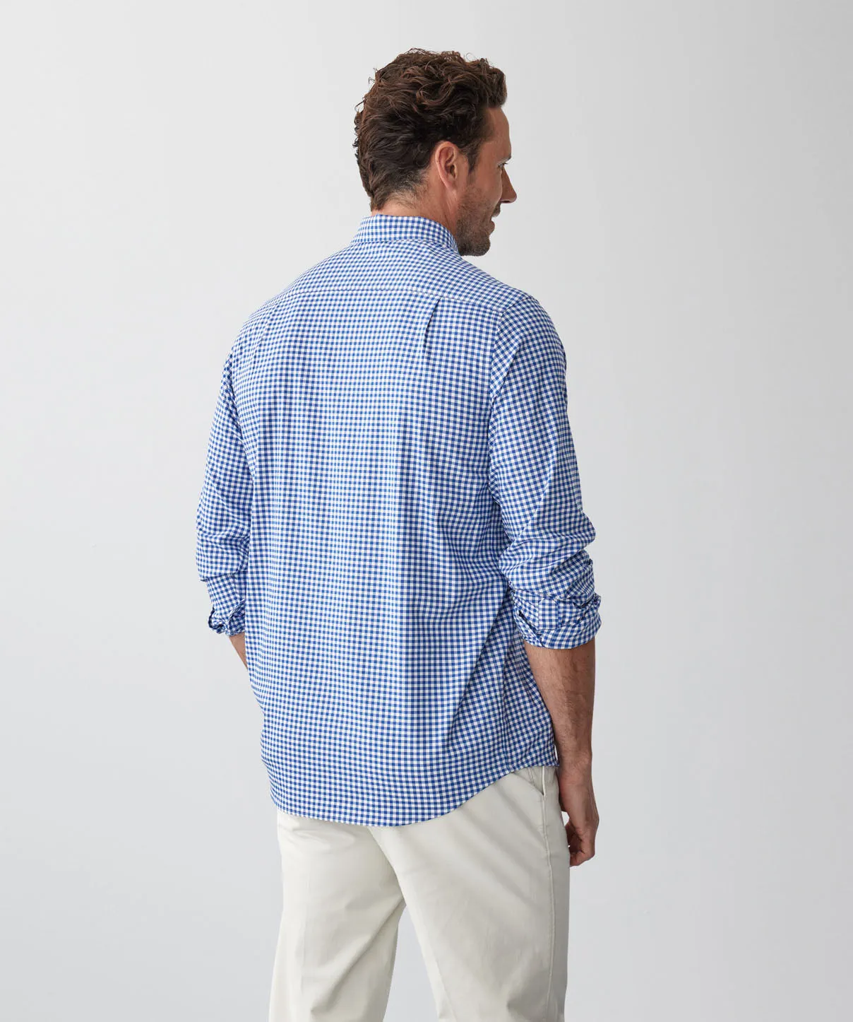 GAZFLEX Performance Gingham Long Sleeve Shirt - Navy sold by GAZMAN product image thumbnail 3