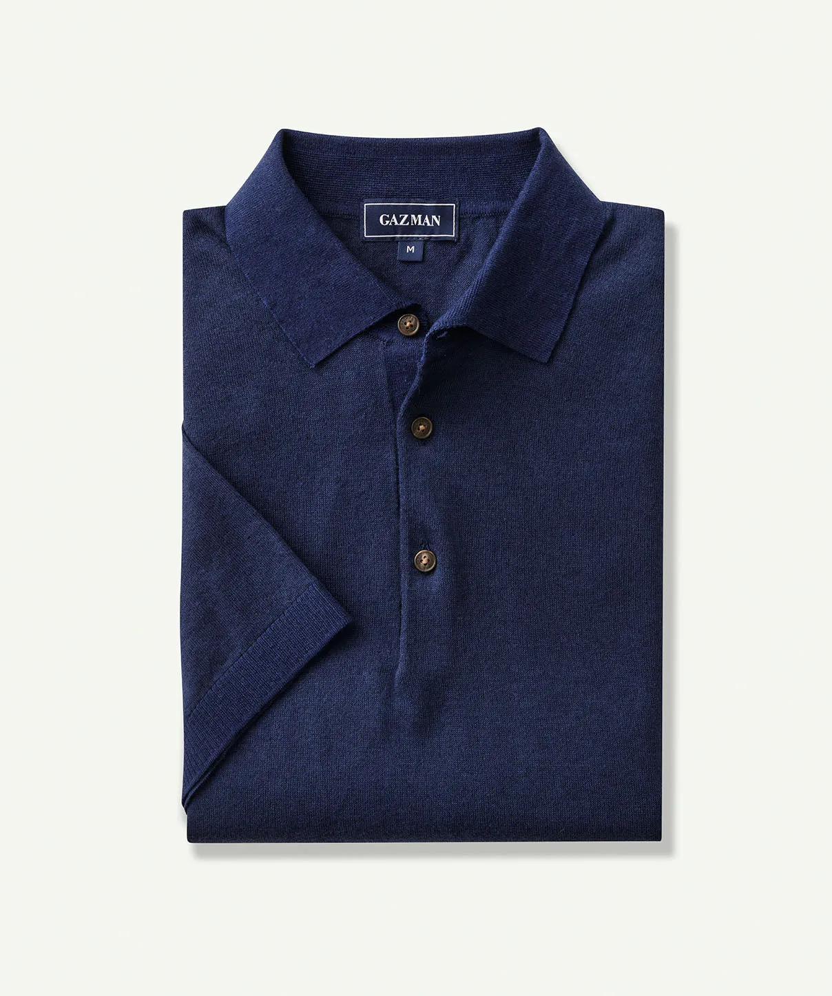 Cotton Linen Knit Polo - Navy sold by GAZMAN product image thumbnail 2