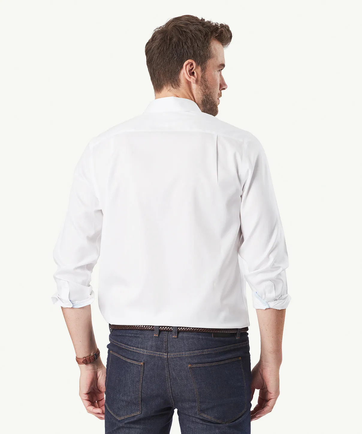 Easy Care Plain Oxford Shirt - White sold by GAZMAN product image thumbnail 3