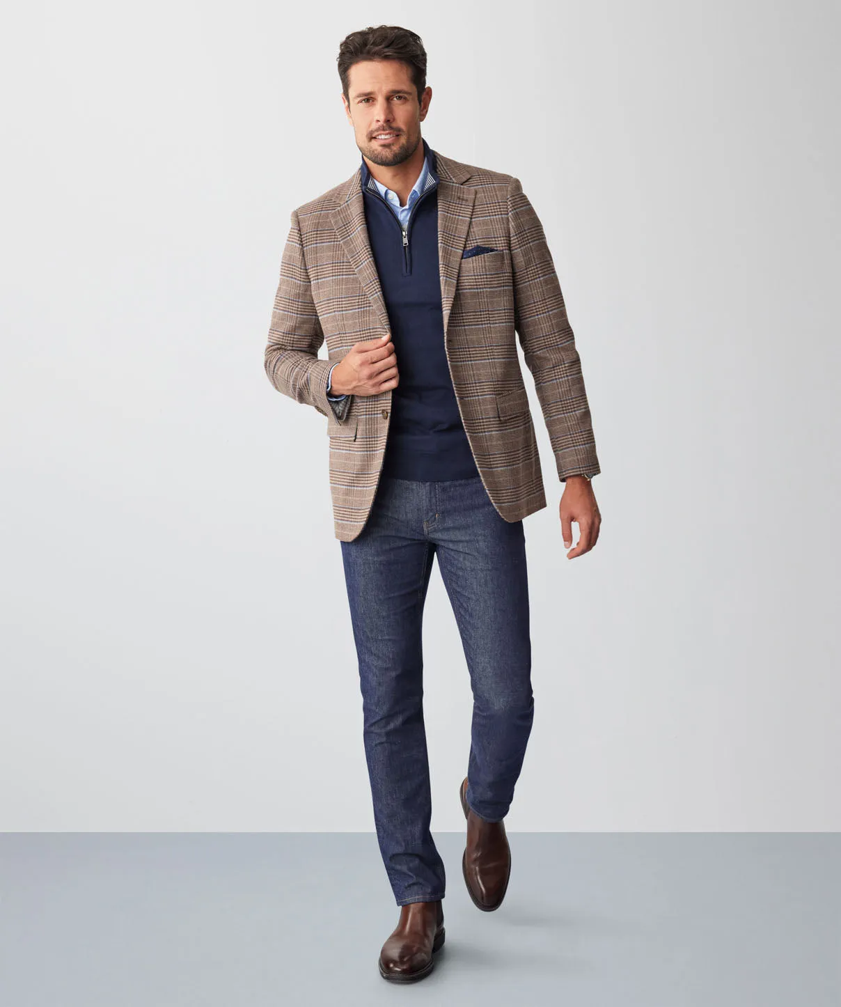 Brushed Prince Of Wales Check Sports Jacket - Chestnut sold by GAZMAN product image thumbnail 5