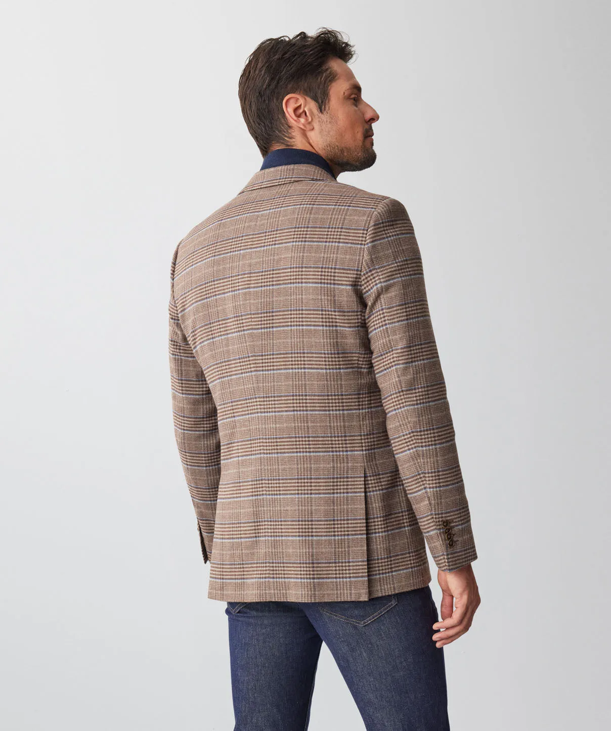 Brushed Prince Of Wales Check Sports Jacket - Chestnut sold by GAZMAN product image thumbnail 3