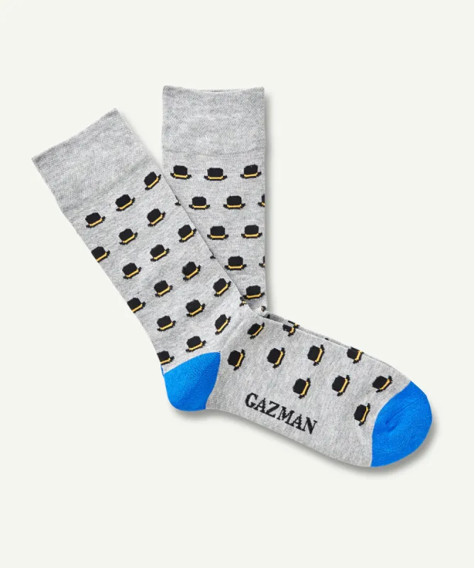 Non Tight Top Hat Socks - Grey Marle made by GAZMAN