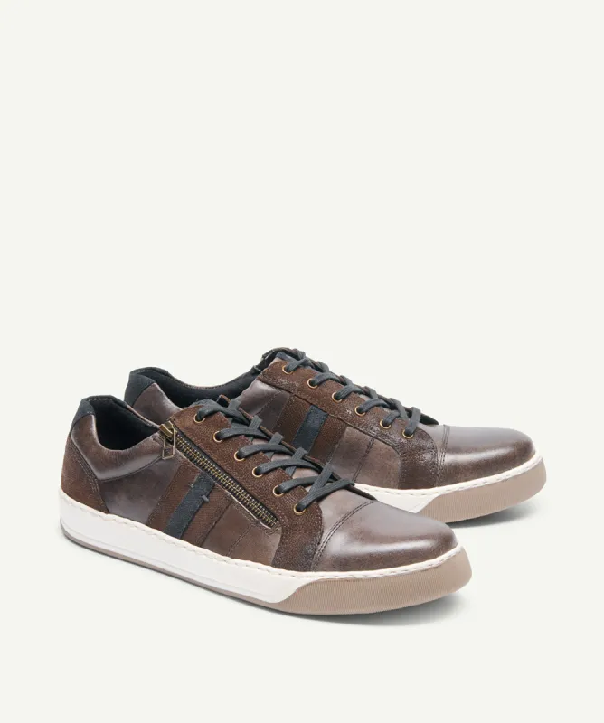 GAZMAN Hawthorn Zip Sneaker - Chocolate sold by GAZMAN