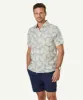 Linen Blend Leaf Print Short Sleeve Shirt - Sage sold by GAZMAN