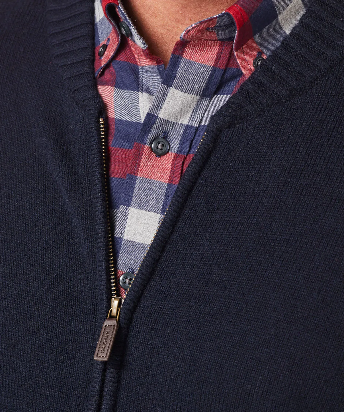 Cotton Wool Blend Bomber Jacket - Navy sold by GAZMAN product image thumbnail 4