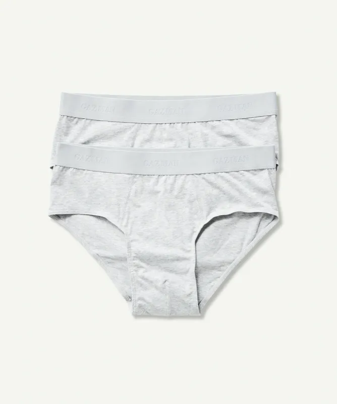 2 Pack of Basic Briefs - GREY MARLE sold by GAZMAN