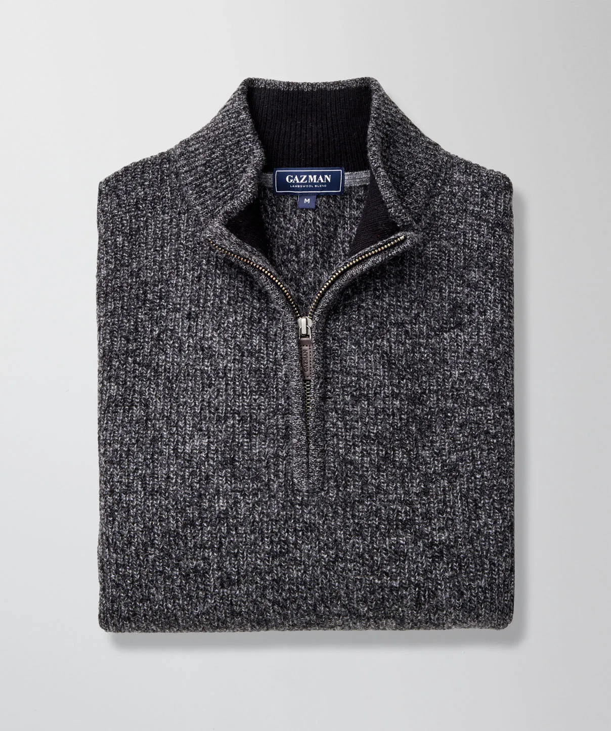 Wool Blend Half Zip Knit - Charcoal sold by GAZMAN product image thumbnail 2