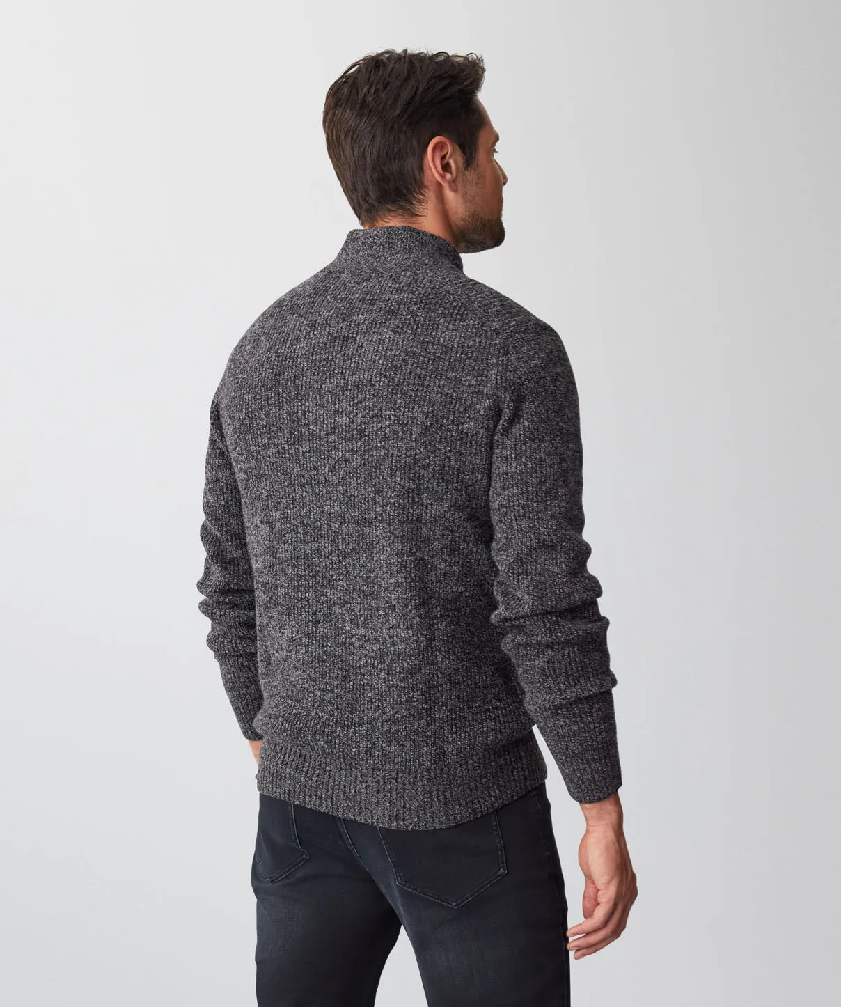 Wool Blend Half Zip Knit - Charcoal sold by GAZMAN product image thumbnail 3