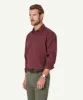 Authentic Twill Long Sleeve Shirt - Wine sold by GAZMAN