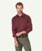 Authentic Twill Long Sleeve Shirt - Wine sold by GAZMAN