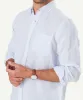 Pure French Linen Stripe Long Sleeve Shirt - Sky Blue sold by GAZMAN