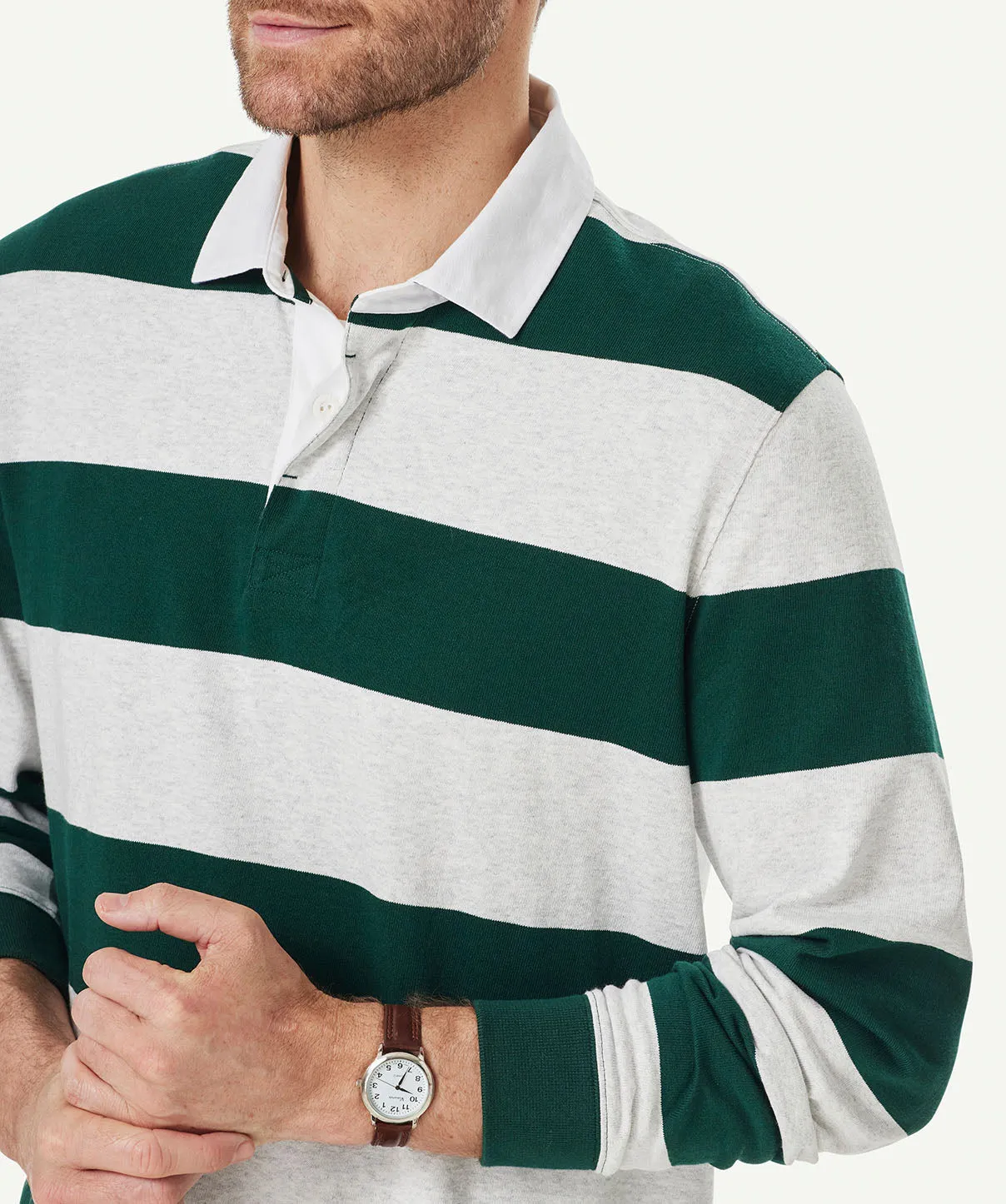 Block Stripe Rugby Jumper - Green sold by GAZMAN product image thumbnail 4