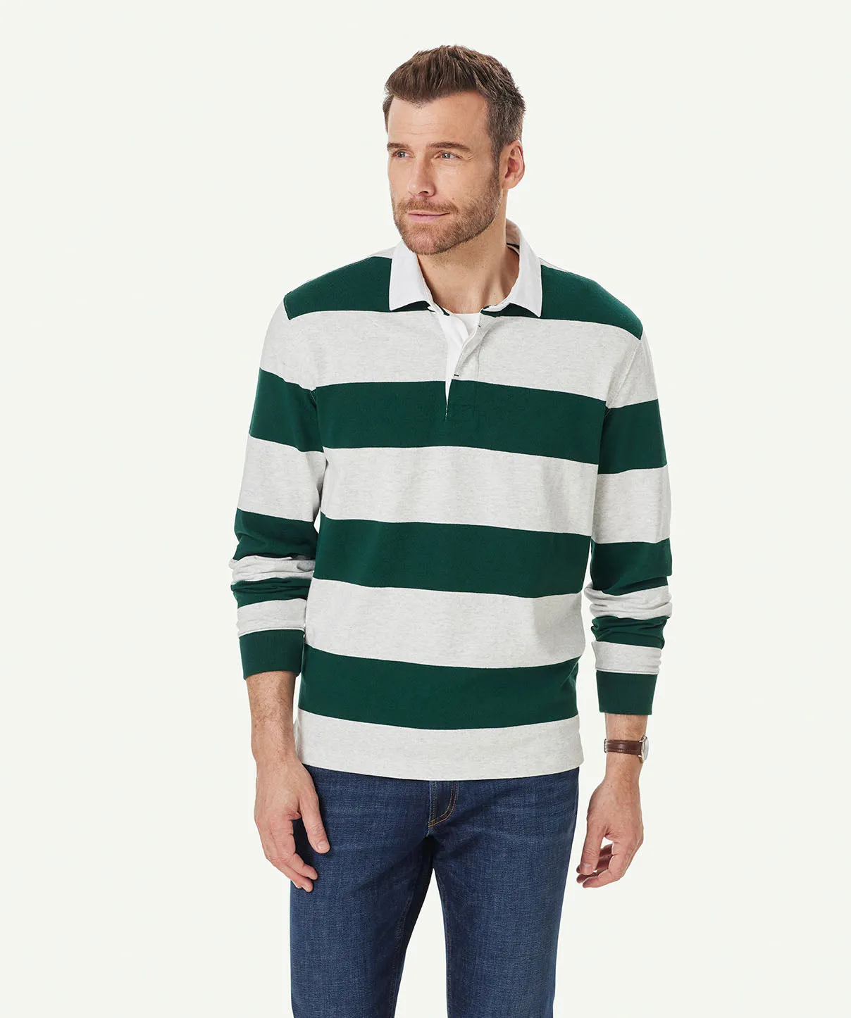 Block Stripe Rugby Jumper - Green sold by GAZMAN