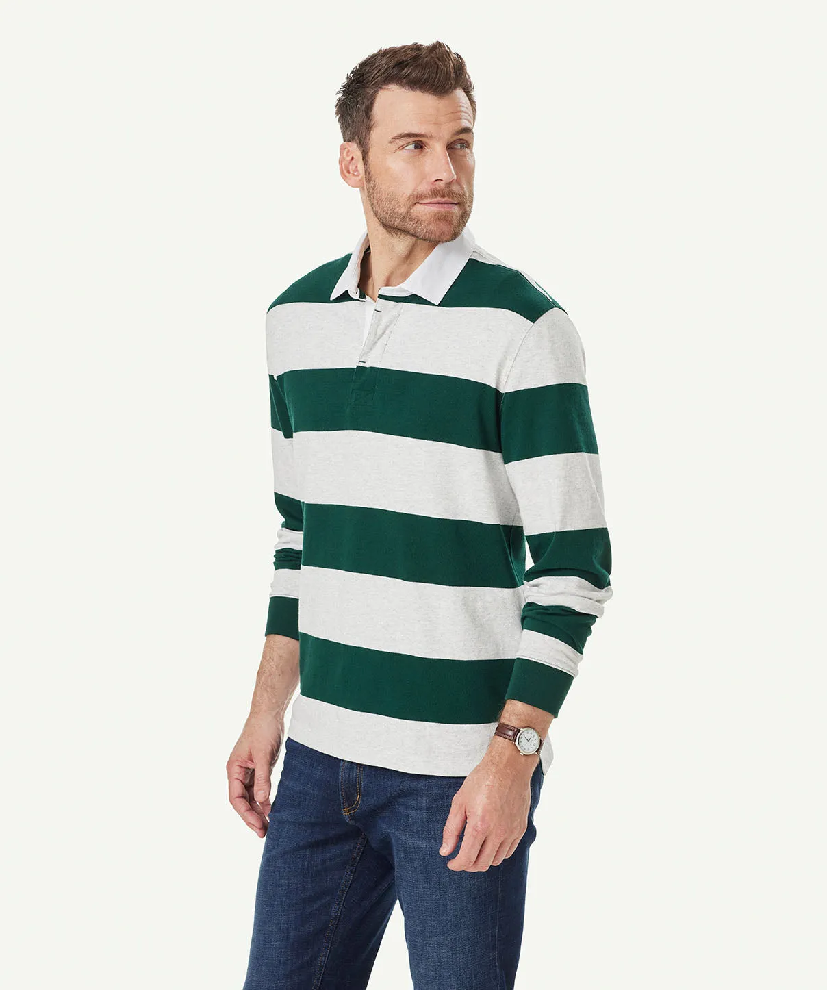 Block Stripe Rugby Jumper - Green sold by GAZMAN product image thumbnail 5
