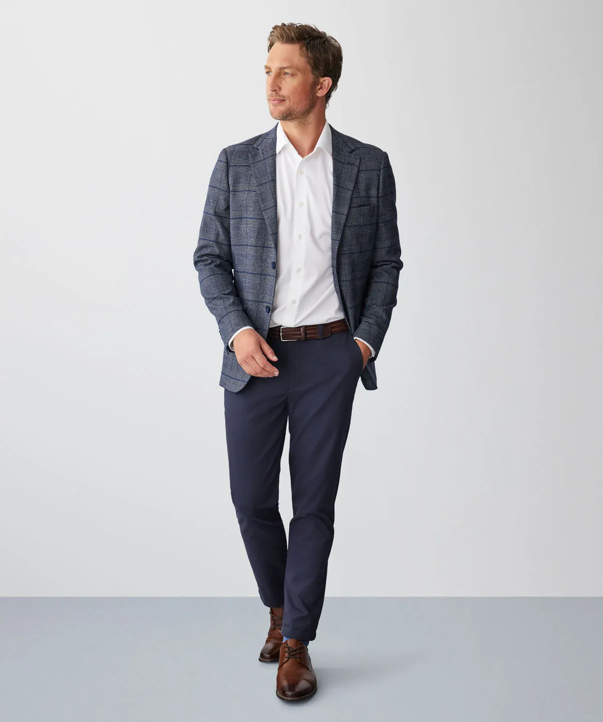 Brushed Prince of Wales Sports Jacket - Navy sold by GAZMAN product image thumbnail 3